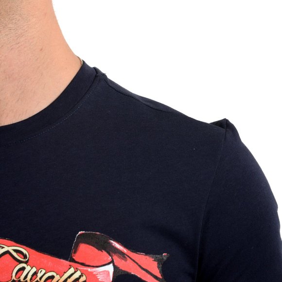 Roberto Cavalli Men's Navy Blue Graphic T-Shirt - Picture 5 of 7